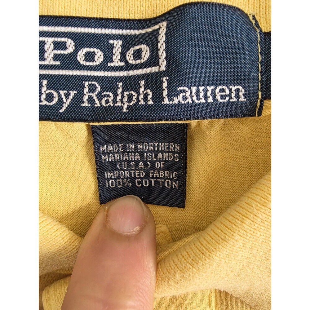 Polo by Ralph Lauren Shirt M Rare Vintage Men Yellow Prep Embroidered Pony - Picture 3 of 5
